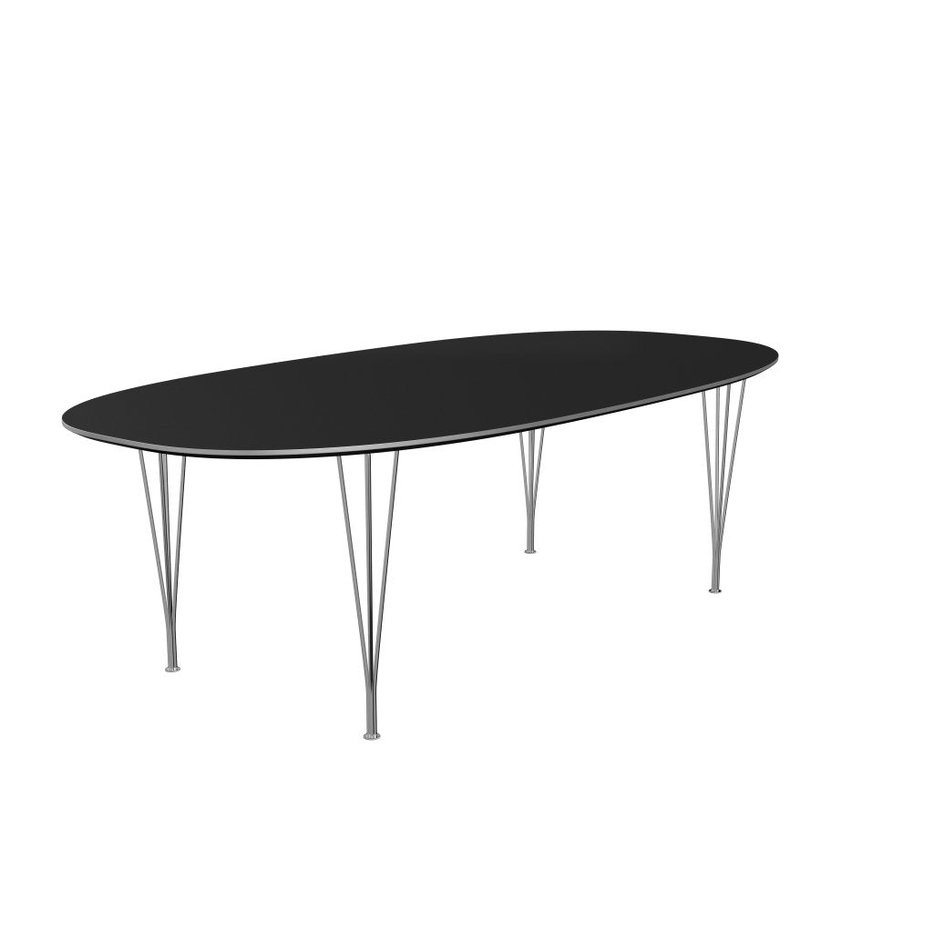 Fritz Hansen Superellipse matbord kromat stål/svart laminat, 240x120 cm