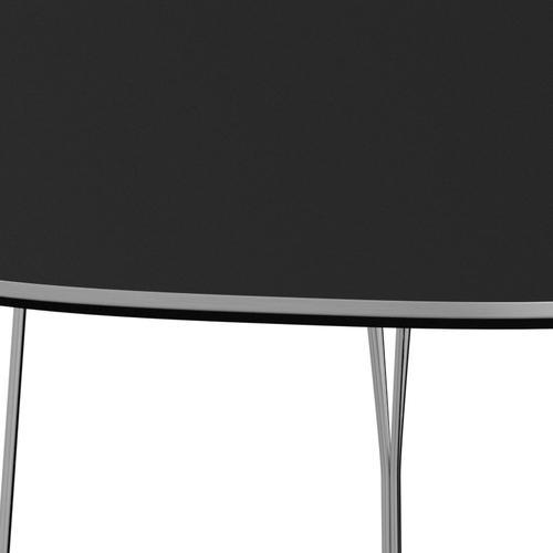Fritz Hansen Superellipse matbord kromat stål/svart laminat, 240x120 cm