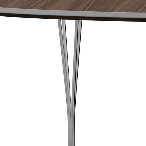 Fritz Hansen Superellipse matbord kromat stål/valnötfanér, 180x120 cm