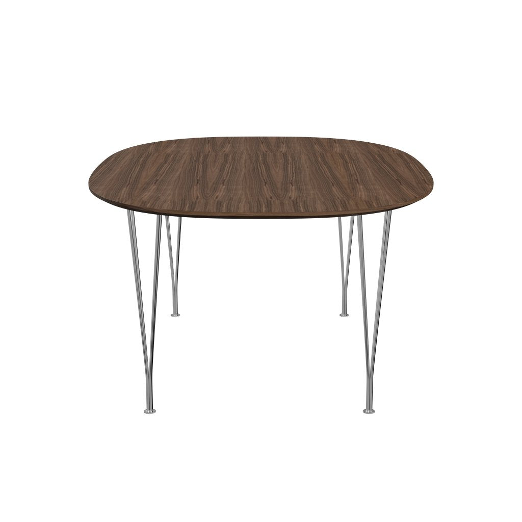 Fritz Hansen Superellipse matbord kromat stål/valnötfanér med bordkant i valnöt, 180x120 cm