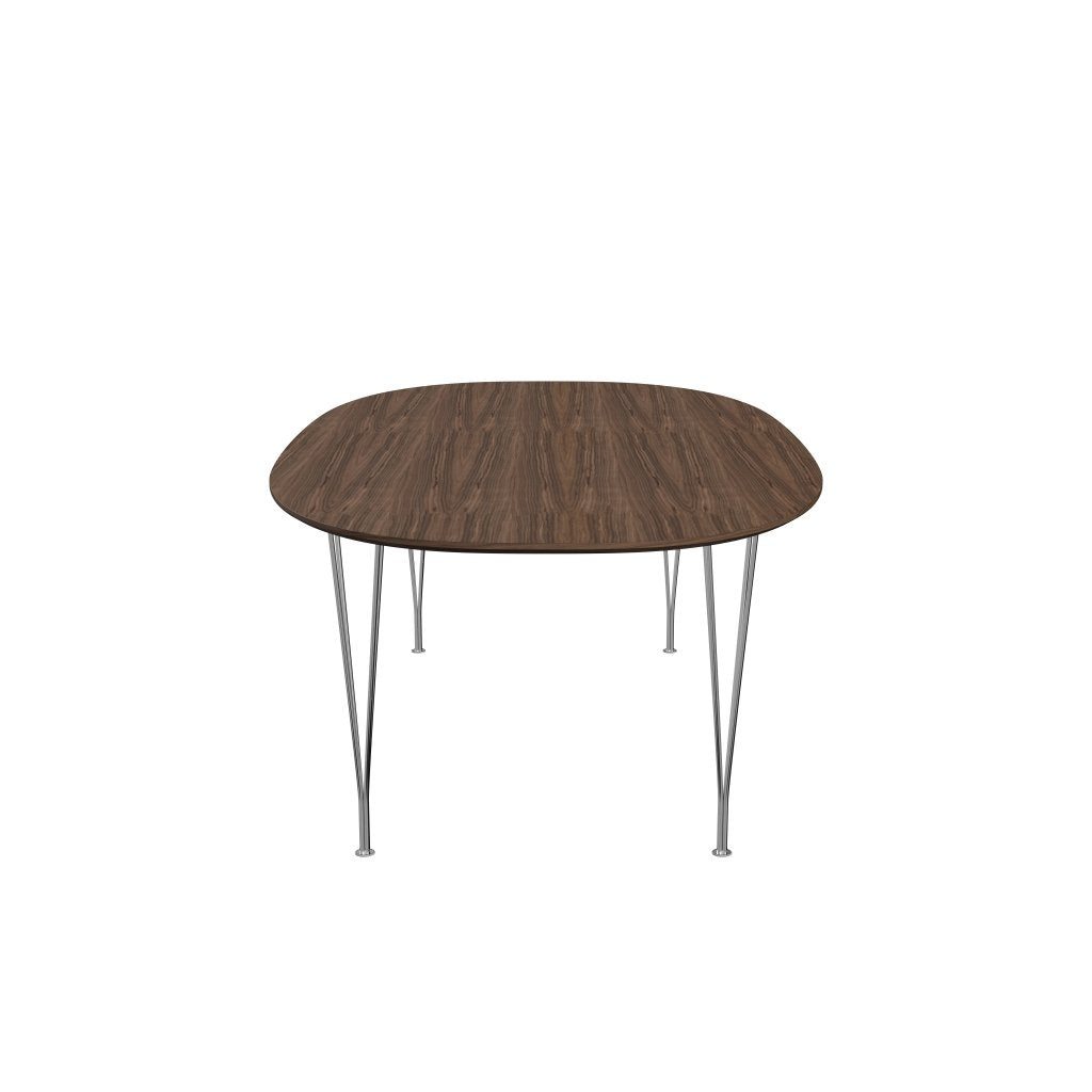 Fritz Hansen Superellipse matbord kromat stål/valnötfanér med bordskant i valnöt, 240x120 cm