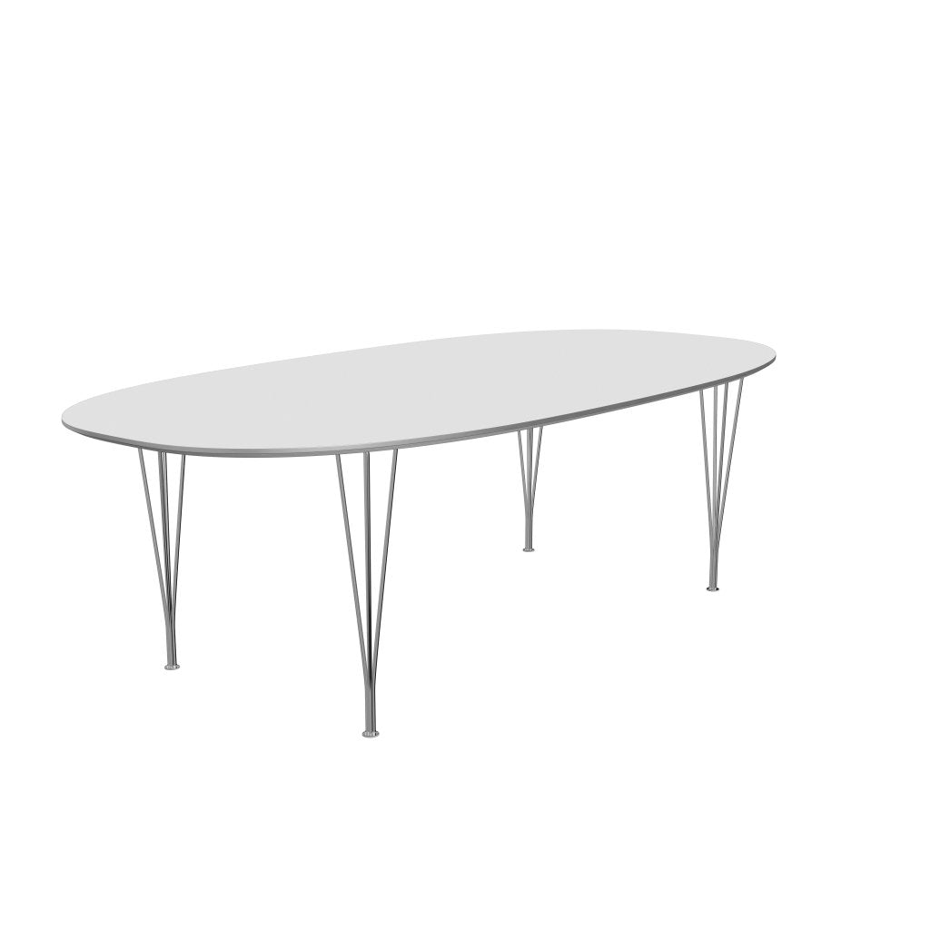 Fritz Hansen Superellipse matbord kromat stål/vitt laminat, 240x120 cm
