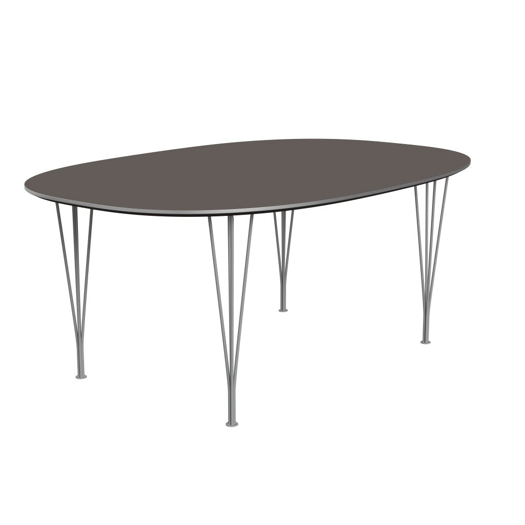 Fritz Hansen Superellipse matbord grå pulverbelagd/grå laminat, 180x120 cm