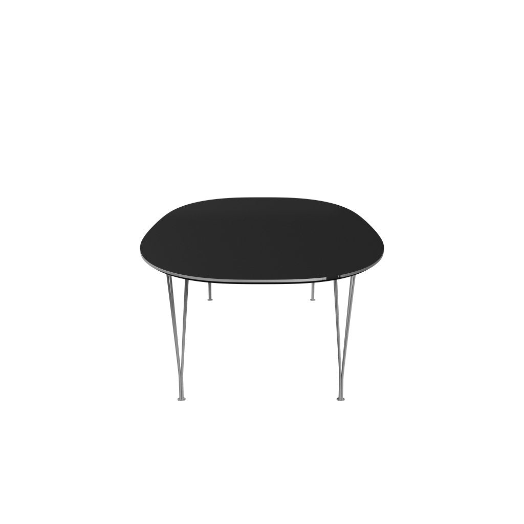 Fritz Hansen Superellipse matbord grå pulver belagd/svart laminat, 300x130 cm