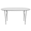 Fritz Hansen Superellipse matbord grå pulver belagd/vit laminat, 150x100 cm