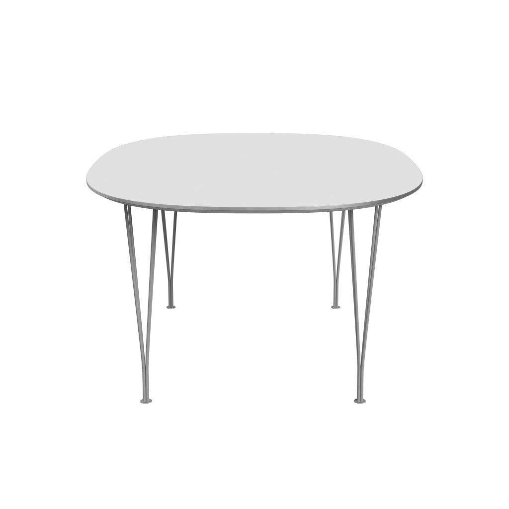 Fritz Hansen Superellipse matbord grå pulverbelagd/vit laminat, 180x120 cm