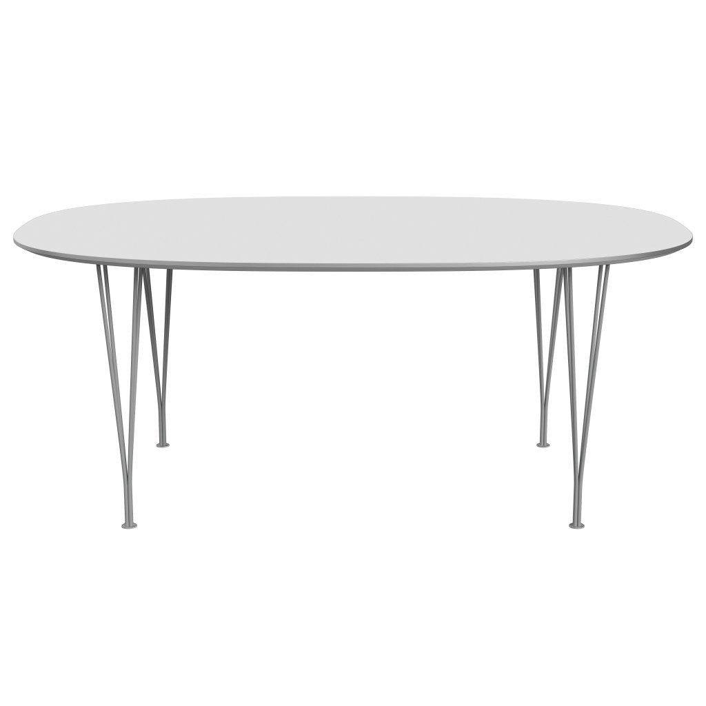 Fritz Hansen Superellipse matbord grå pulverbelagd/vit laminat, 180x120 cm