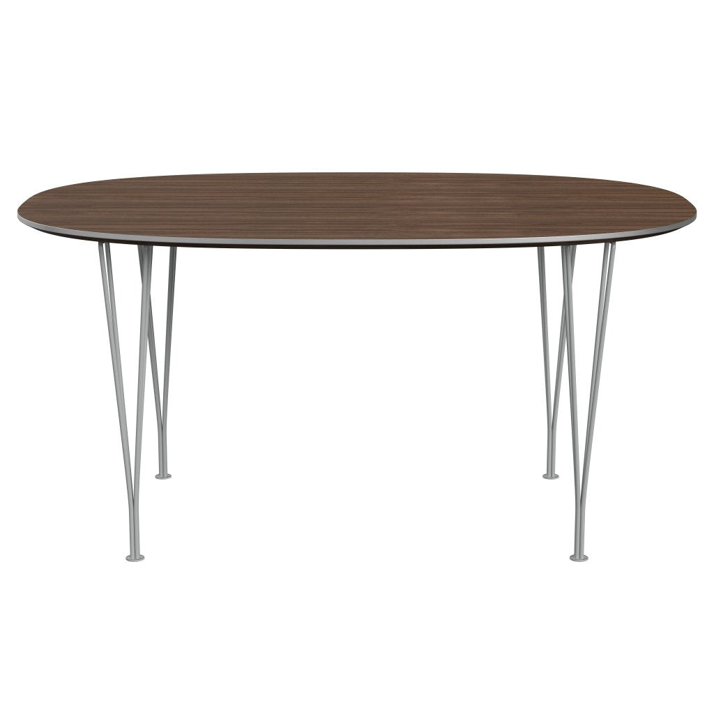 Fritz Hansen Superellipse matbord nio grå/valnötfanér, 150x100 cm