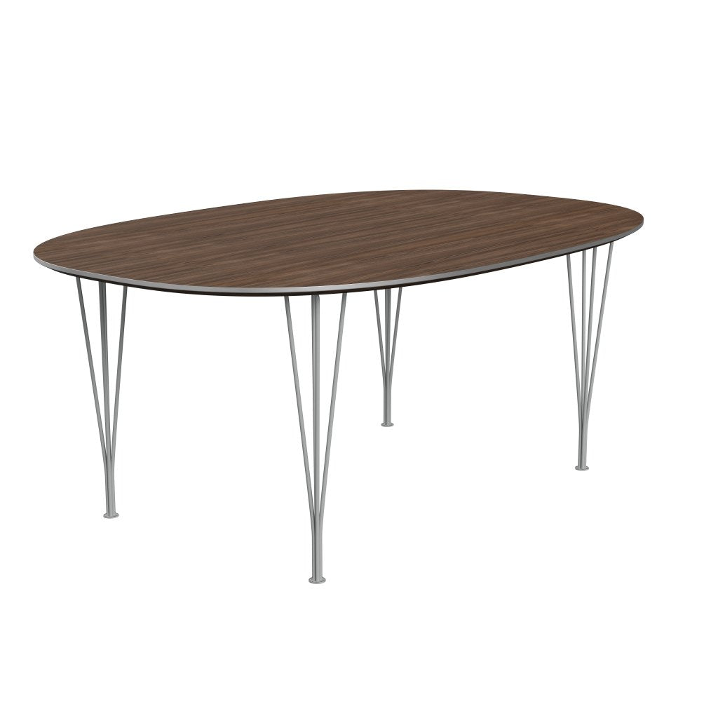 Fritz Hansen Superellipse matbord nio grå/valnötfanér, 180x120 cm