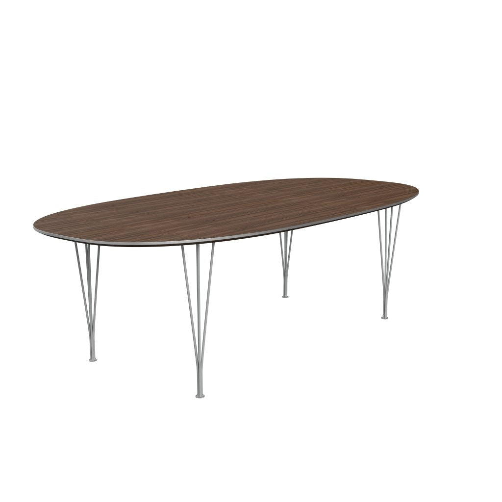 Fritz Hansen Superellipse matbord nio grå/valnötfanér, 240x120 cm