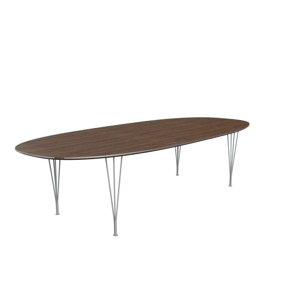 Fritz Hansen Superellipse matbord nio grå/valnötfanér, 300x130 cm