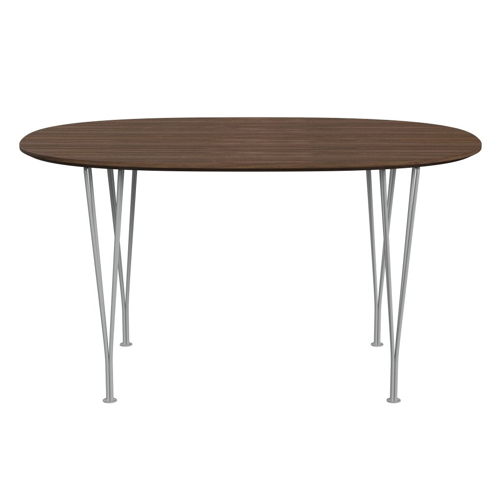 Fritz Hansen Superellipse matbord nio grå/valnötfanér med bordkant i valnöt, 135x90 cm