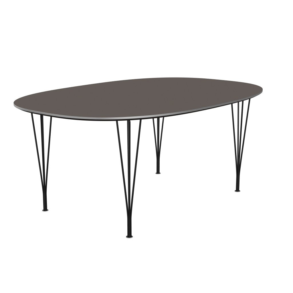 Fritz Hansen Superellipse matbord svart/grå laminat, 180x120 cm