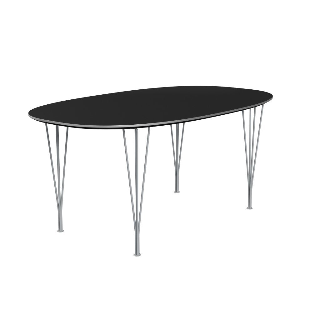 Fritz Hansen Superellipse matbord silvergrå/svart laminat, 170x100 cm