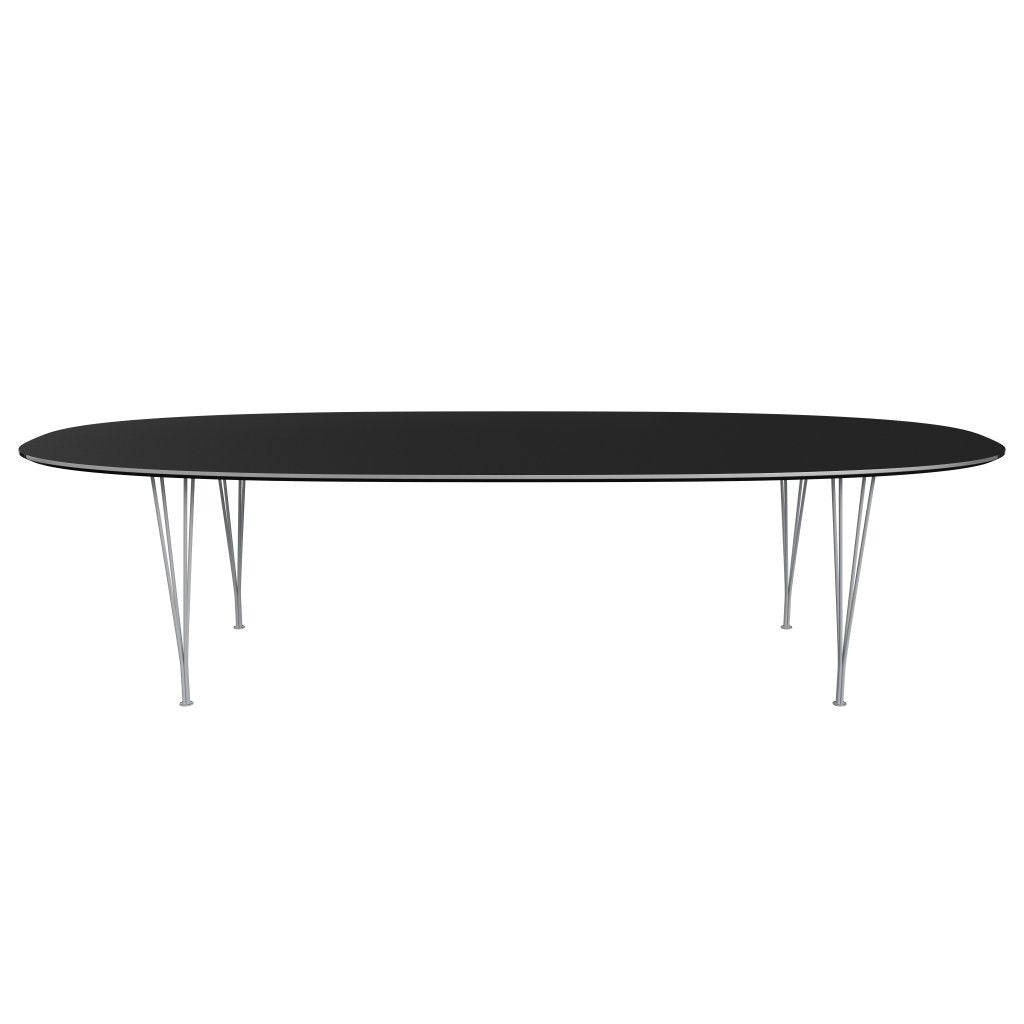 Fritz Hansen Superellipse matbord silvergrå/svart laminat, 300x130 cm
