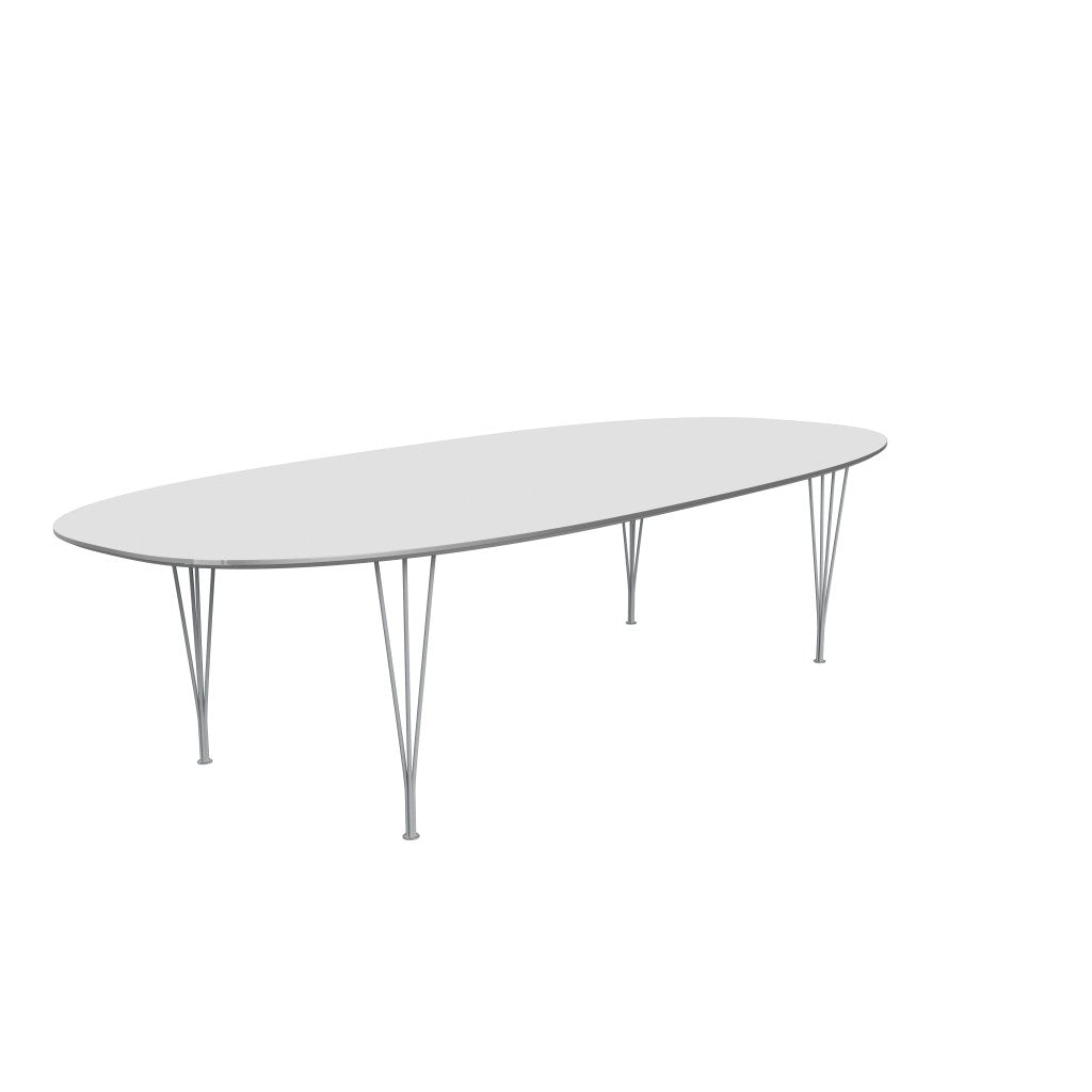 Fritz Hansen Superellipse matbord silvergrå/vitt laminat, 300x130 cm