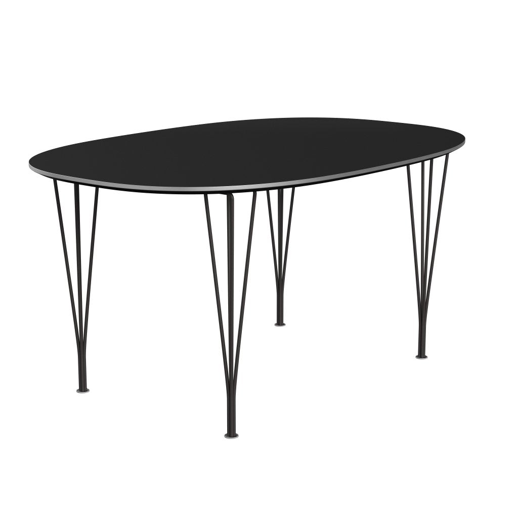 Fritz Hansen Superellipse matbord varmt grafit/svart laminat, 150x100 cm