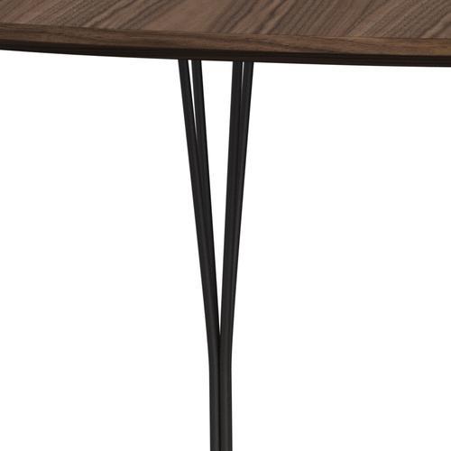 Fritz Hansen Superellipse matbord varmt grafit/valnötfanér med bordskant i valnöt, 180x120 cm