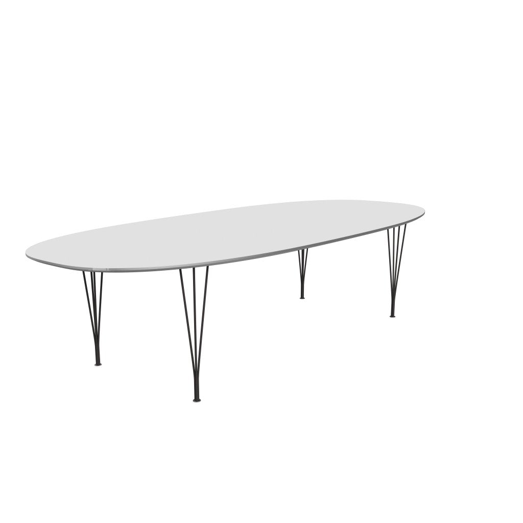 Fritz Hansen Superellipse matbord varmt grafit/vitt laminat, 300x130 cm
