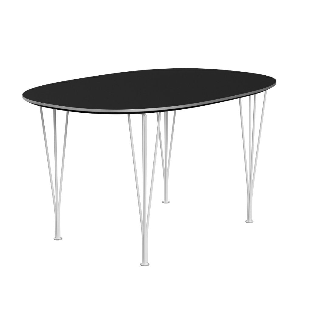 Fritz Hansen Superellipse matbord vitt/svart laminat, 135x90 cm