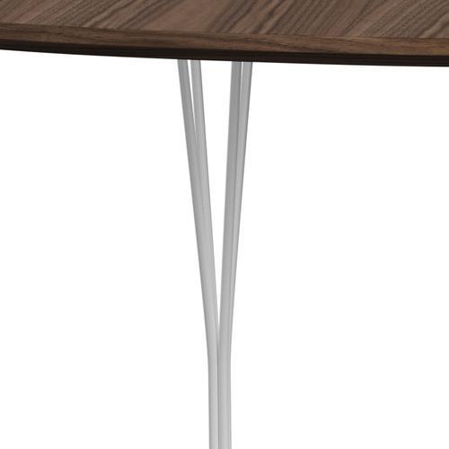 Fritz Hansen Superellipse matbord vit/valnötfanér med bordkant i valnöt, 180x120 cm