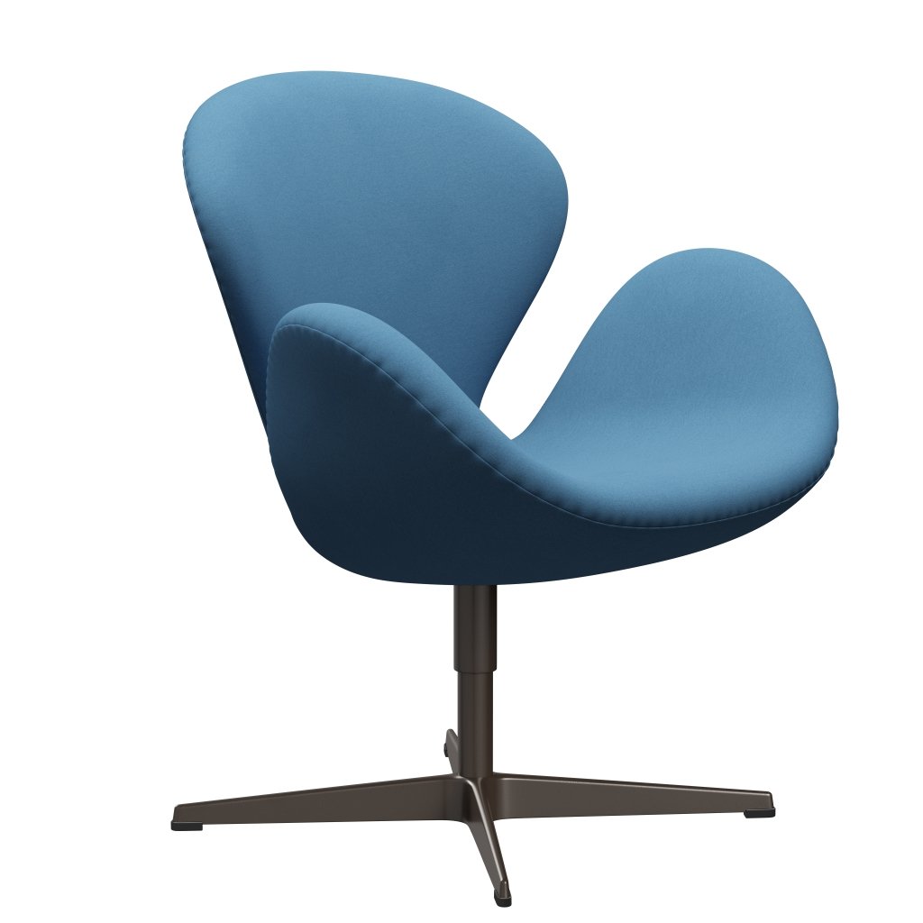 Fritz Hansen Swan Chair, Brown Bronze/Comfort Light Blue (01124)