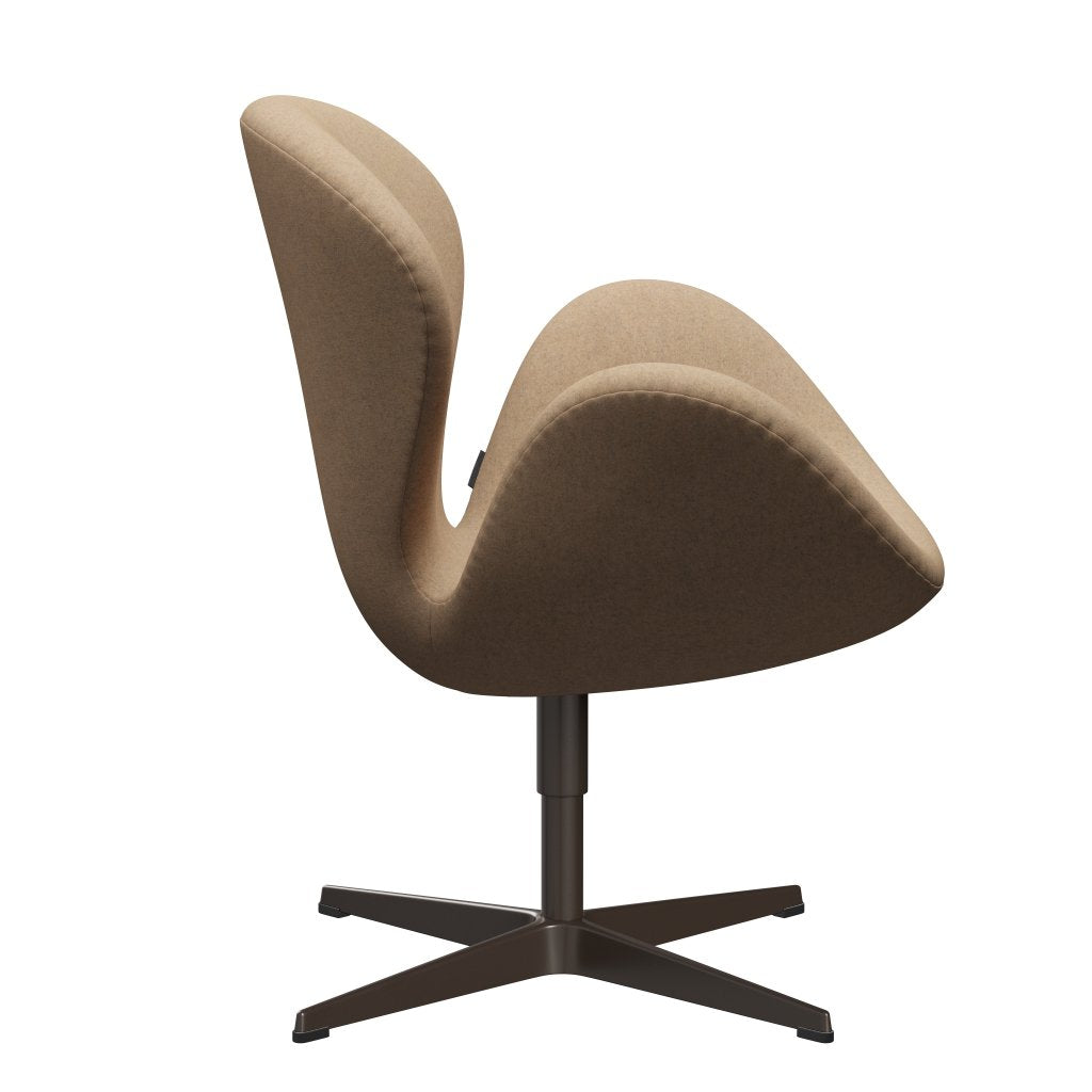 Fritz Hansen Swan Chair, Brown Bronze/Divina MD Cappuccino
