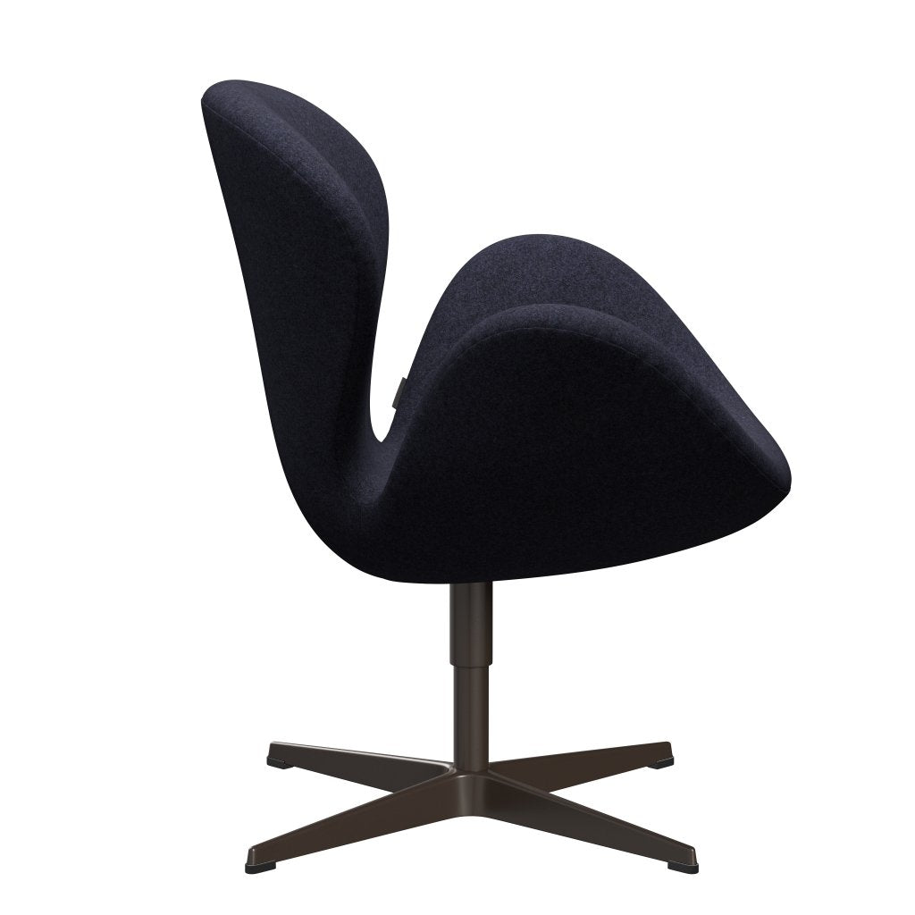 Fritz Hansen Swan Chair, Brown Bronze/Divina Melange Grey/Purple