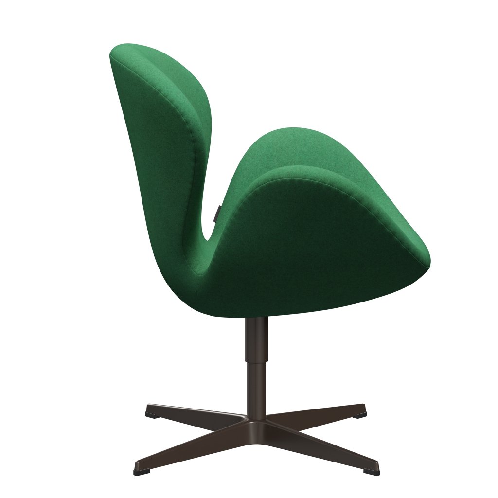 Fritz Hansen Swan Chair, Brown Bronze/Divina Melange Green