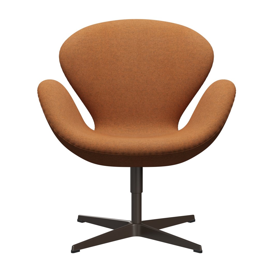 Fritz Hansen Swan Chair, Brown Bronze/Divina Melange Light Orange