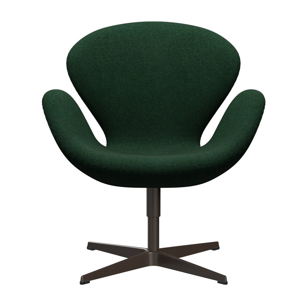 Fritz Hansen Swan Chair, Brown Bronze/Divina Melange Dark Hot Green