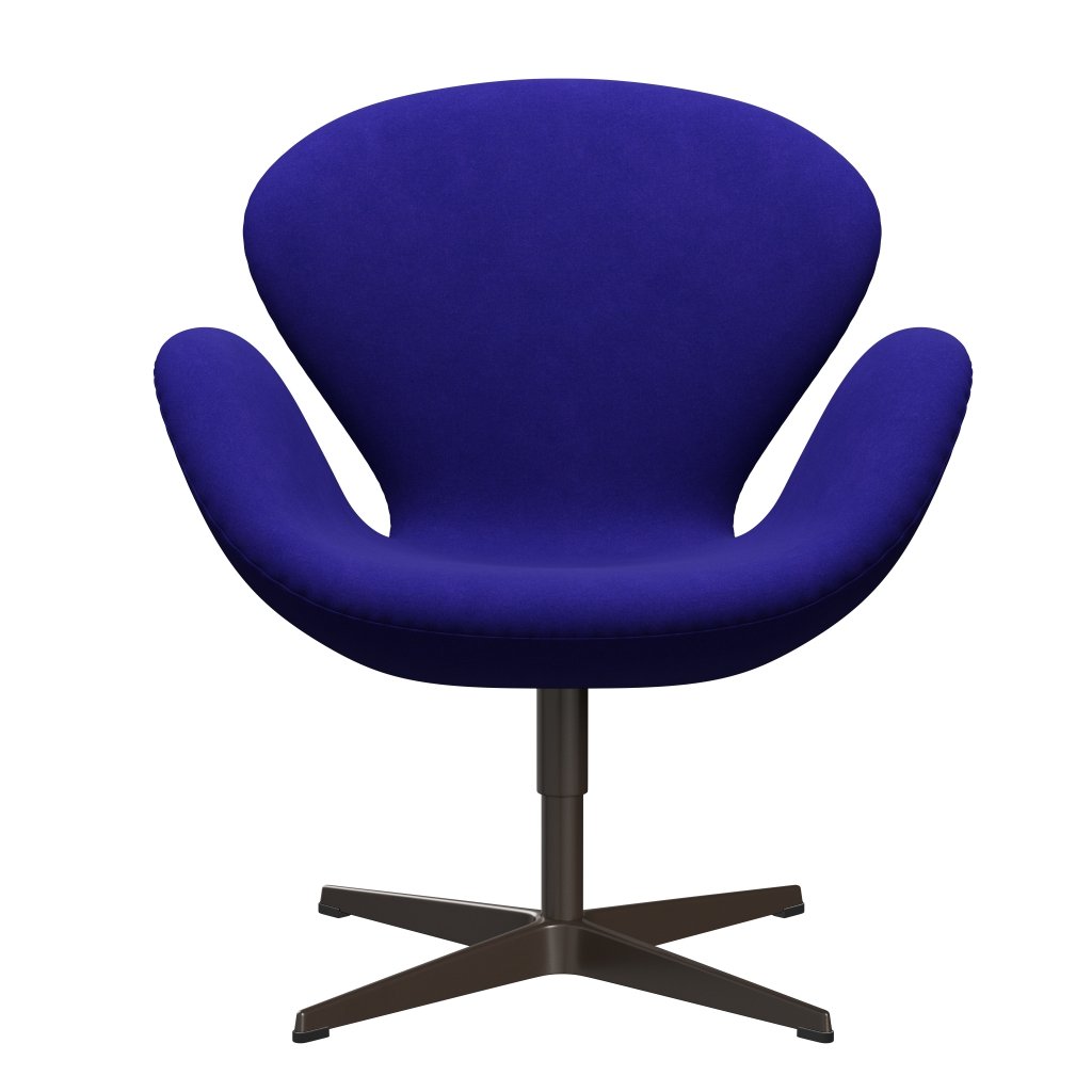 Fritz Hansen Swan Chair, Brown Bronze/Divina Petroleum Blue