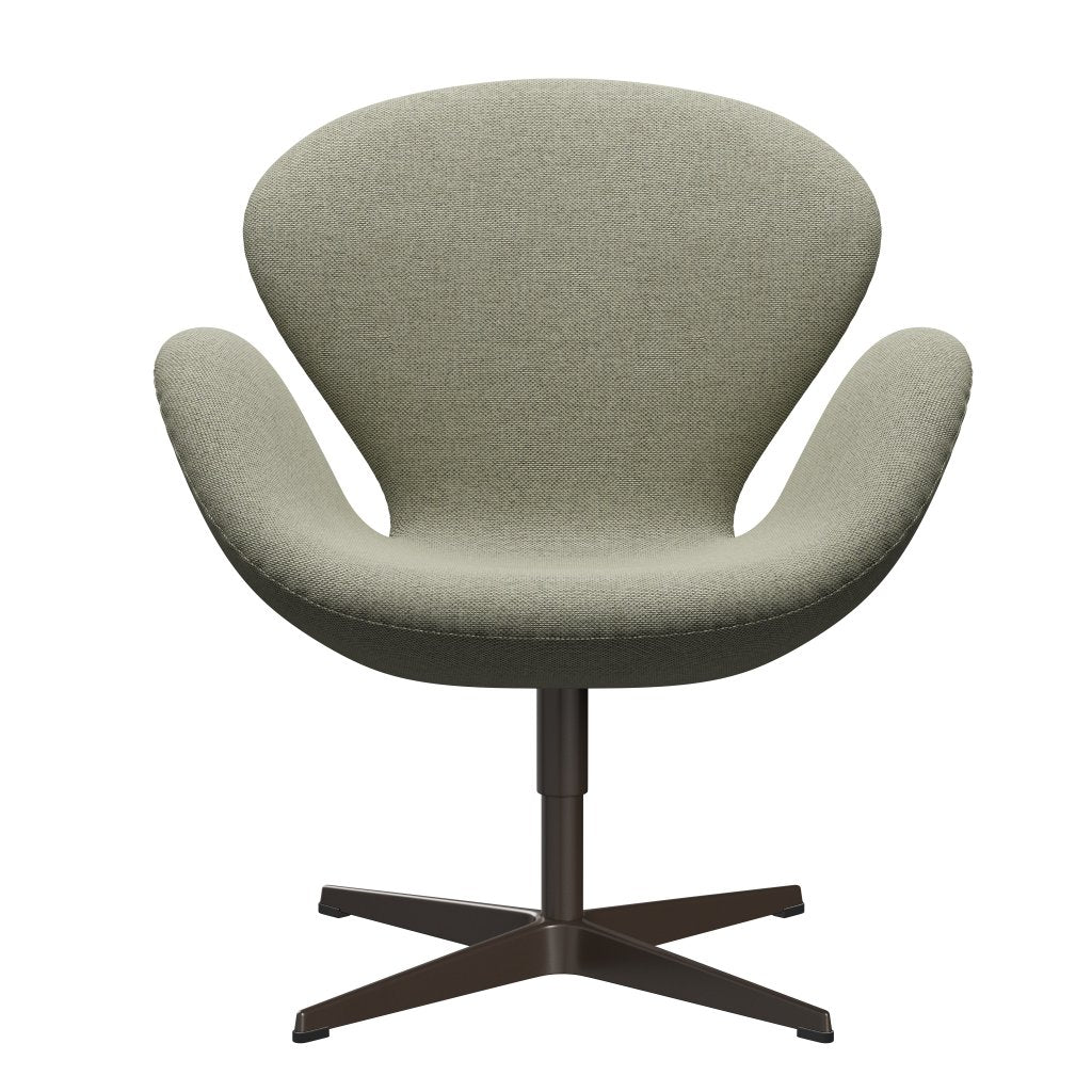 Fritz Hansen Svanenstol, Brown Bronze/Re-Wool Egg White/Natural