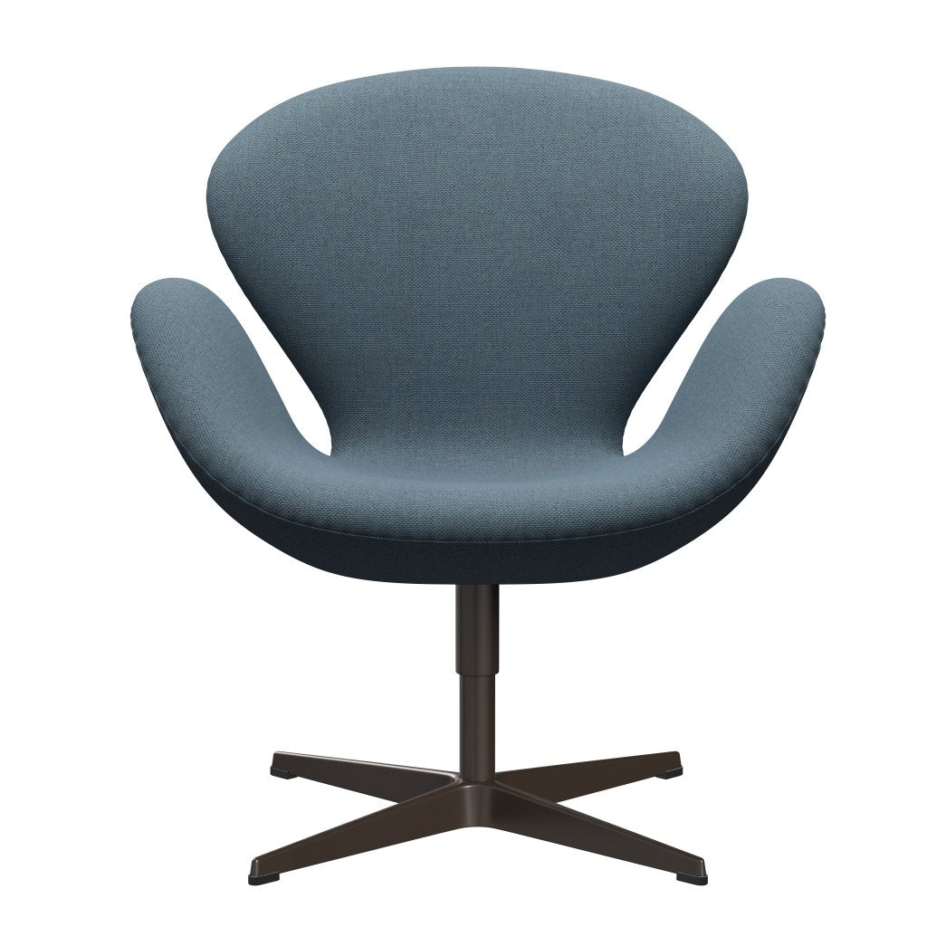 Fritz Hansen Svanenstol, Brown Bronze/Re-Wool Natural/Light Blue