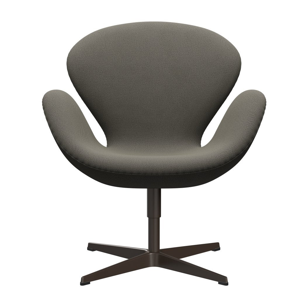 Fritz Hansen Swan Chair, Brown Bronze/Rime Dark Grey/Beige