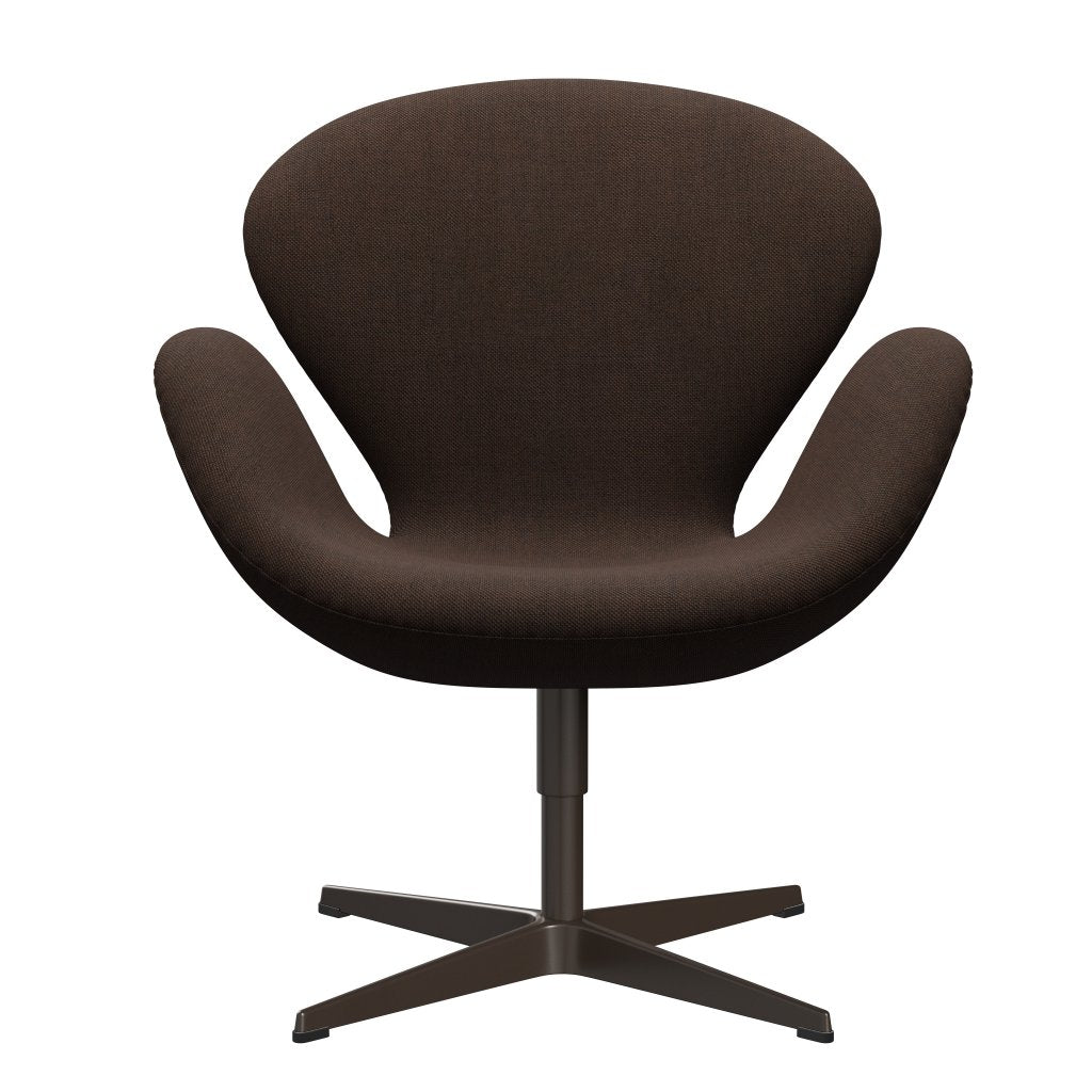 Fritz Hansen Swan Chair, Brown Bronze/Sunniva Black/Chestnut