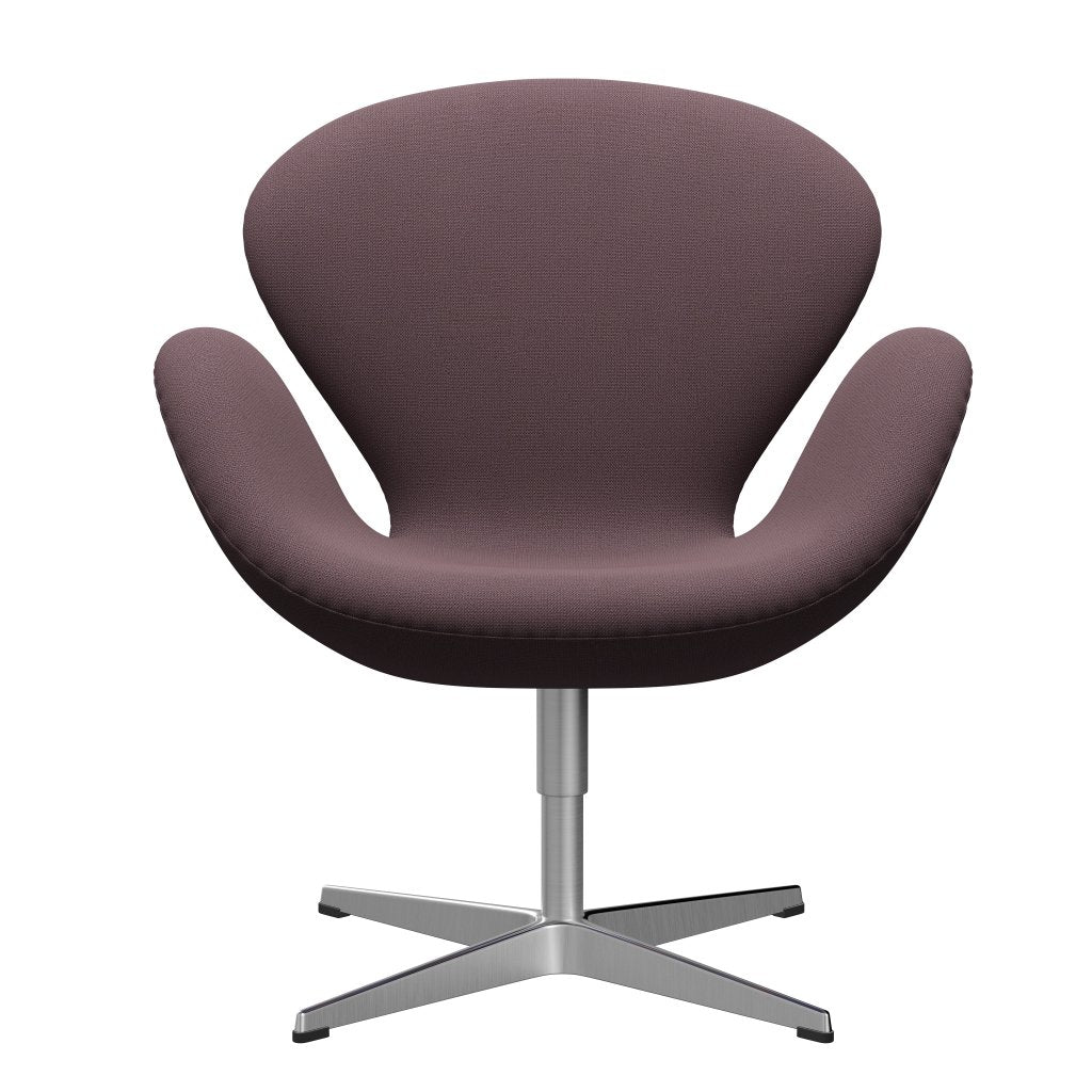 Fritz Hansen Swan -stol, satinpolerad aluminium/fångst aubergine