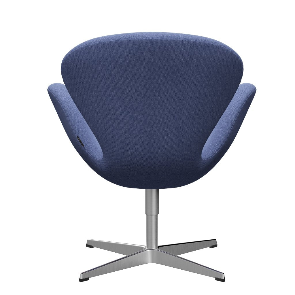 Fritz Hansen Swan -stol, satinpolerad aluminium/fångst klarblå