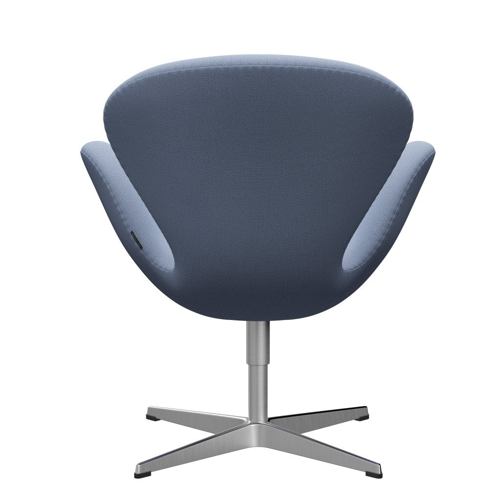 Fritz Hansen Swan -stol, satinpolerad aluminium/fångst ljusblå