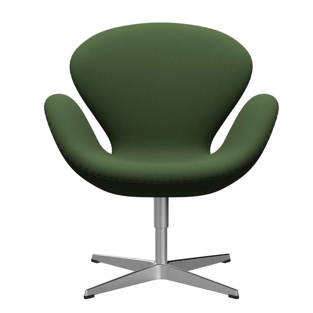 Fritz Hansen Swan -stol, satinpolerad aluminium/fångst Moss Green