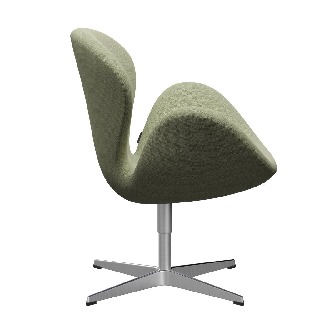 Fritz Hansen Swan -stol, satinpolerad aluminium/fångst dammad grön