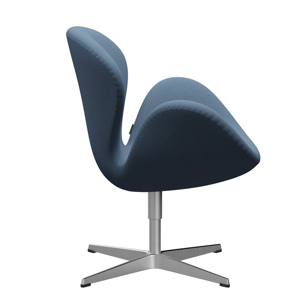 Fritz Hansen Swan -stol, satinpolerad aluminium/kristen. Ljusblå