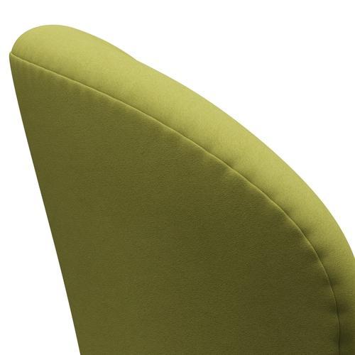 Fritz Hansen Svanstol, satinpolerad aluminium/komfort beige/grön