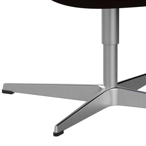 Fritz Hansen Swan -stol, satinpolerad aluminium/komfort mörkbrun