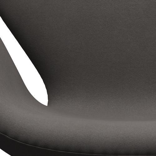 Fritz Hansen Swan Chair, Satin Polished Aluminium/Comfort Dark Grey (60008)