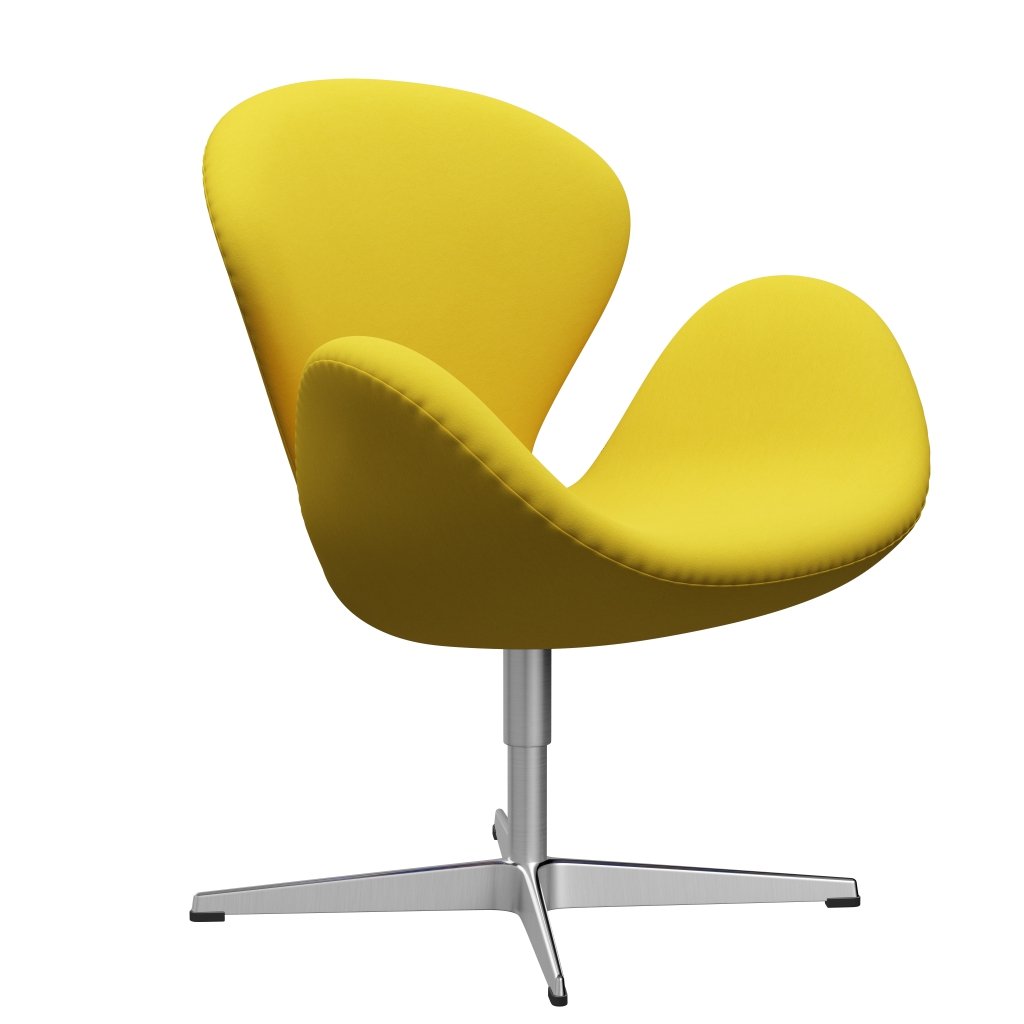 Fritz Hansen Swan Chair, Satin Polished Aluminium/Comfort Yellow (62003)