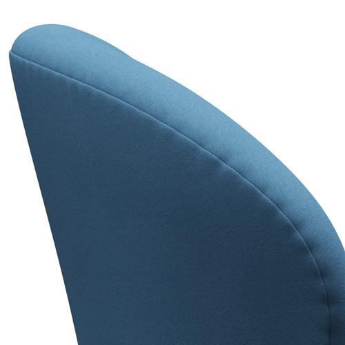 Fritz Hansen Swan Chair, Satin Polished Aluminium/Comfort Light Blue (01124)