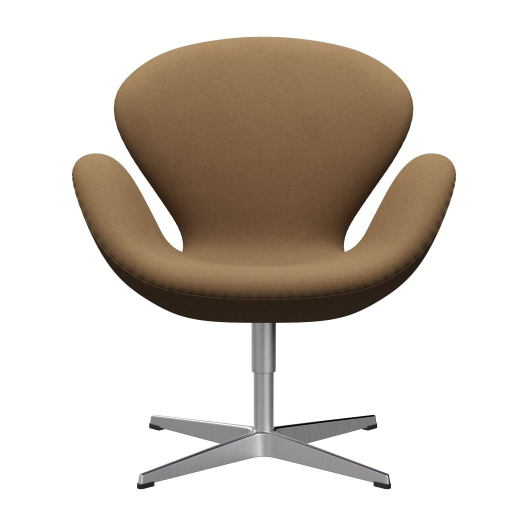 Fritz Hansen Swan -stol, satinpolerad aluminium/komfort ljusgrå -brun