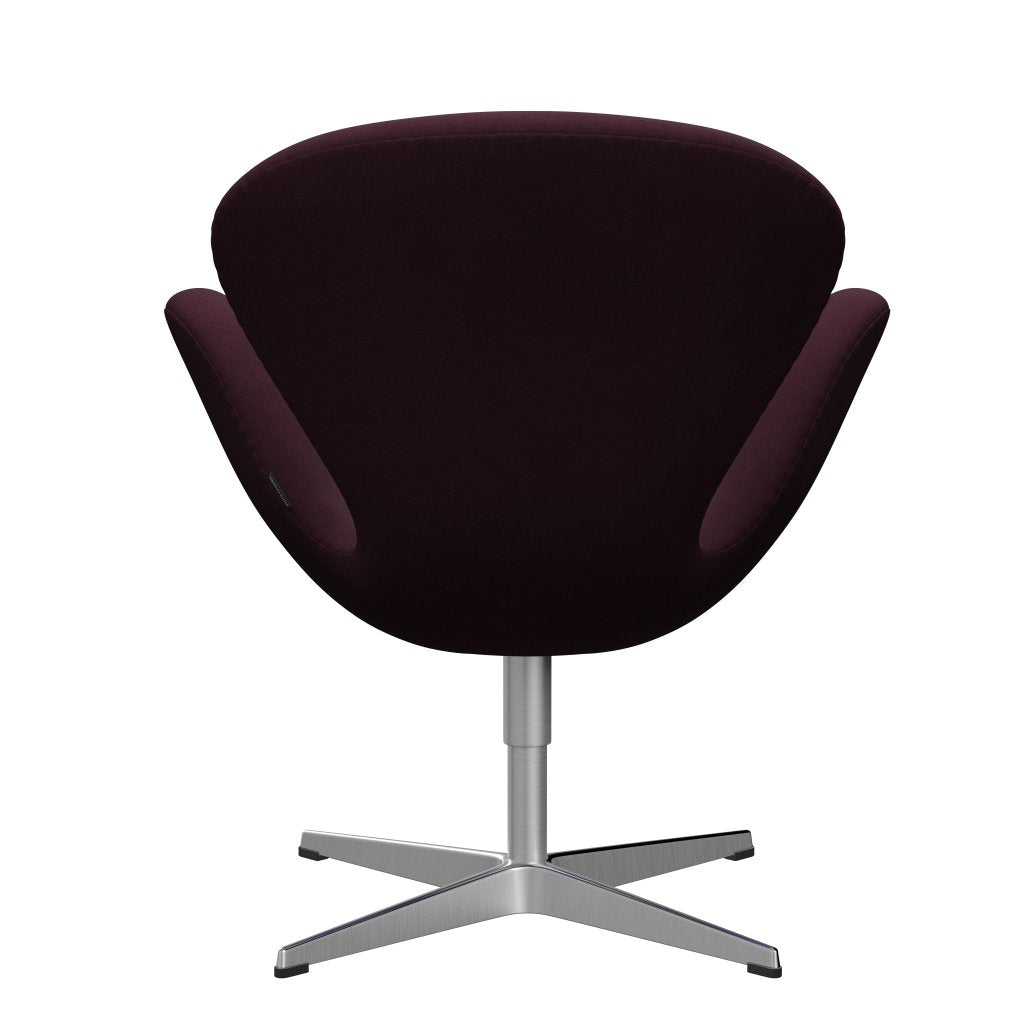 Fritz Hansen Swan Chair, Satin Polished Aluminium/Comfort Light Bourgogne
