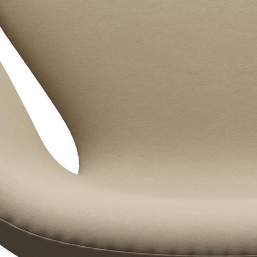 Fritz Hansen Swan Chair, Satin Polished Aluminium/Comfort Light Sand (61002)